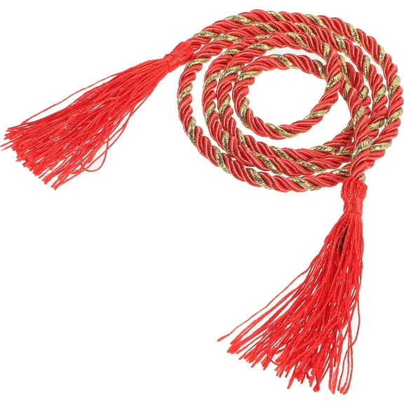 KALLORY Japanese Yukata Belt Long and Thin Kimono Obi Accessories Red 1Pack for Wedding