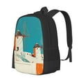 thumbnail image 1 of Easygdp Colorful Greek Windmills Mochila de Gran Capacidad Minimalista Ideal para Escuela, Viajes y Uso Diario, 1 of 6
