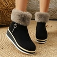 thumbnail image 3 of Aihuaihua Women's Lined Fashion Boots Autumn Winter Short Wedge Heeled Waterproof Thick Sole Shoes for Work Office Business Casual, Suede Booties for Girls Snow Boots Anti 2025 Fasion, 3 of 9