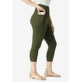 thumbnail image 3 of Roaman's Women's Plus Size Side-Pocket Essential Capri Legging, 3 of 5