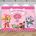 thumbnail image 2 of Fondo para fiesta de cumpleaños de Paw Patrol Skye Everest para niñas de 1, 2 y 3 años, pancarta para estudio fotográfico con flores rosas, póster decorativo, 2 of 5