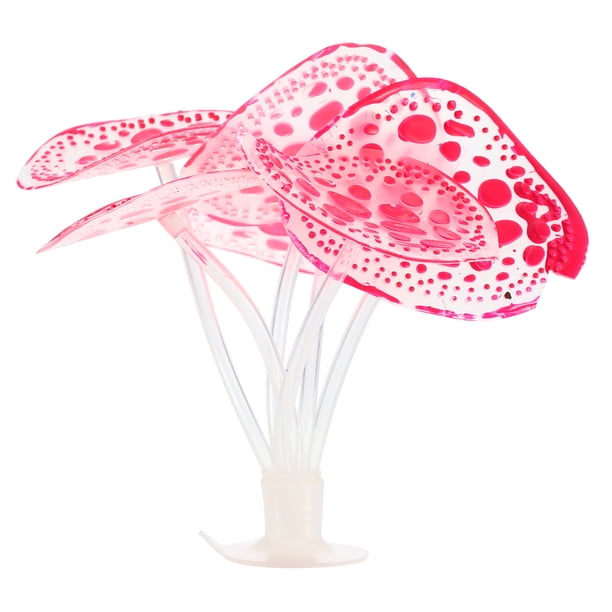 Silicona Resplandeciente Acuario Simulación Coral con Ventosa, Rosa