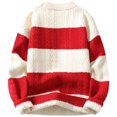thumbnail image 3 of uikmnh Winter Sweaters for Men O Neck Knitwear Pullover Male Striped Sweater Loose Knitted Trend Top Mens Clothing, 3 of 5