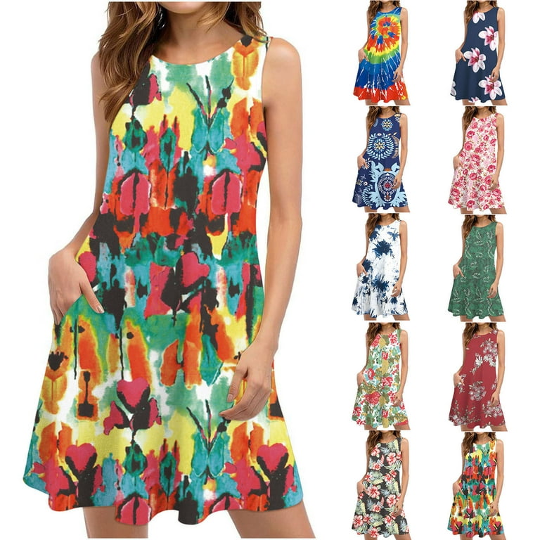 JWZUY My Recent Orders Fit and Flare Summer Dress for Women