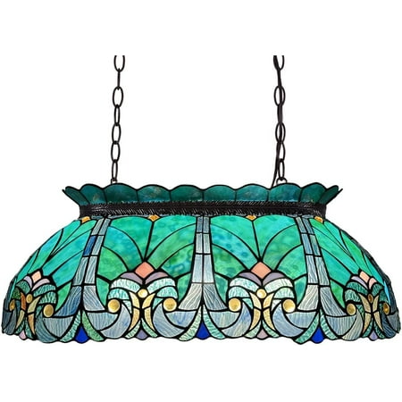

KUSONG Tiffany Pendant Light fixtures Hanging Lamp Stained Glass Mini Ceiling Pendant Lighting for Kitchen Island Dining Room Hallway