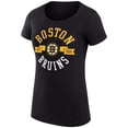 thumbnail image 2 of Women's G-III 4Her by Carl Banks Black Boston Bruins Super-Slim Fit Lightweight City Graphic Sport Crewneck T-Shirt, 2 of 3