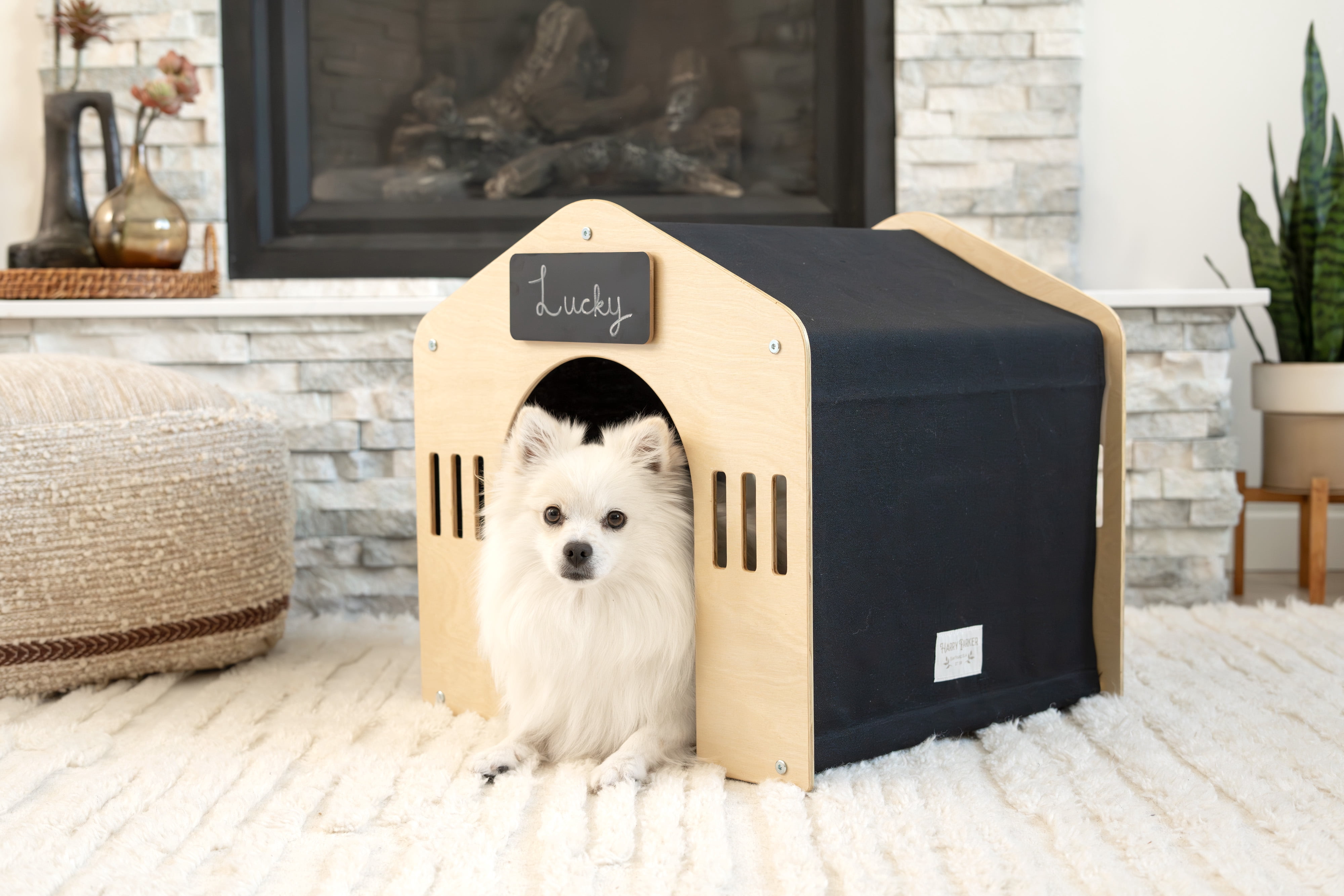 Harry Barker Wooden Pet House, Cat Cube, Brown