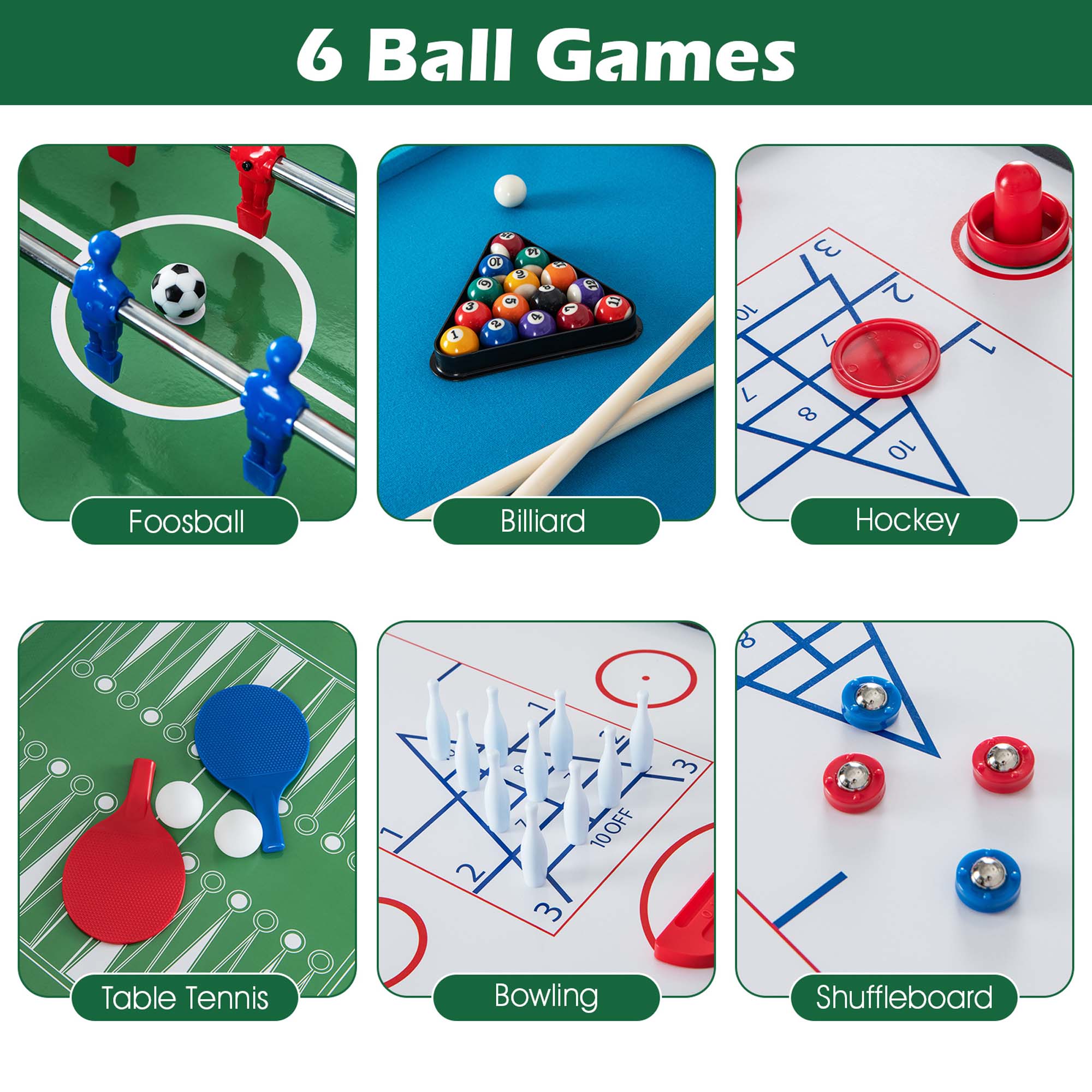 Costway 12-in-1 Combo Game Table Set for Skill & Action Games Gray, 45 lb