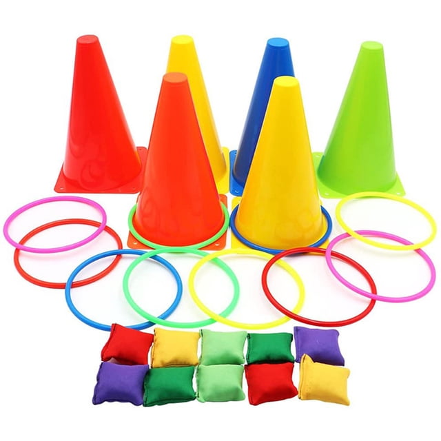 Juego de anillos para lanzar conos de tráfico, juego de juegos de carnaval, juego combinado de suministros de juegos de propileno, juego de juegos de carnaval optimizado para la excelencia