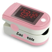 Zacurate Pro Series 500DL Fingertip Pulse Oximeter Blood Oxygen Saturation Monitor with Silicone Cover, Batteries and Lanyard (Blushing Pink)