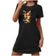 thumbnail image 2 of Camisón corto de talla grande para mujer, camisón de manga corta con estampado de pecho a la moda, camisón para mujer, 2 of 7