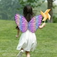 thumbnail image 3 of Disfraz de hada con alas de elfo para niños, accesorio de fotografía, alas de mariposa para niñas C-Púrpura, 3 of 8