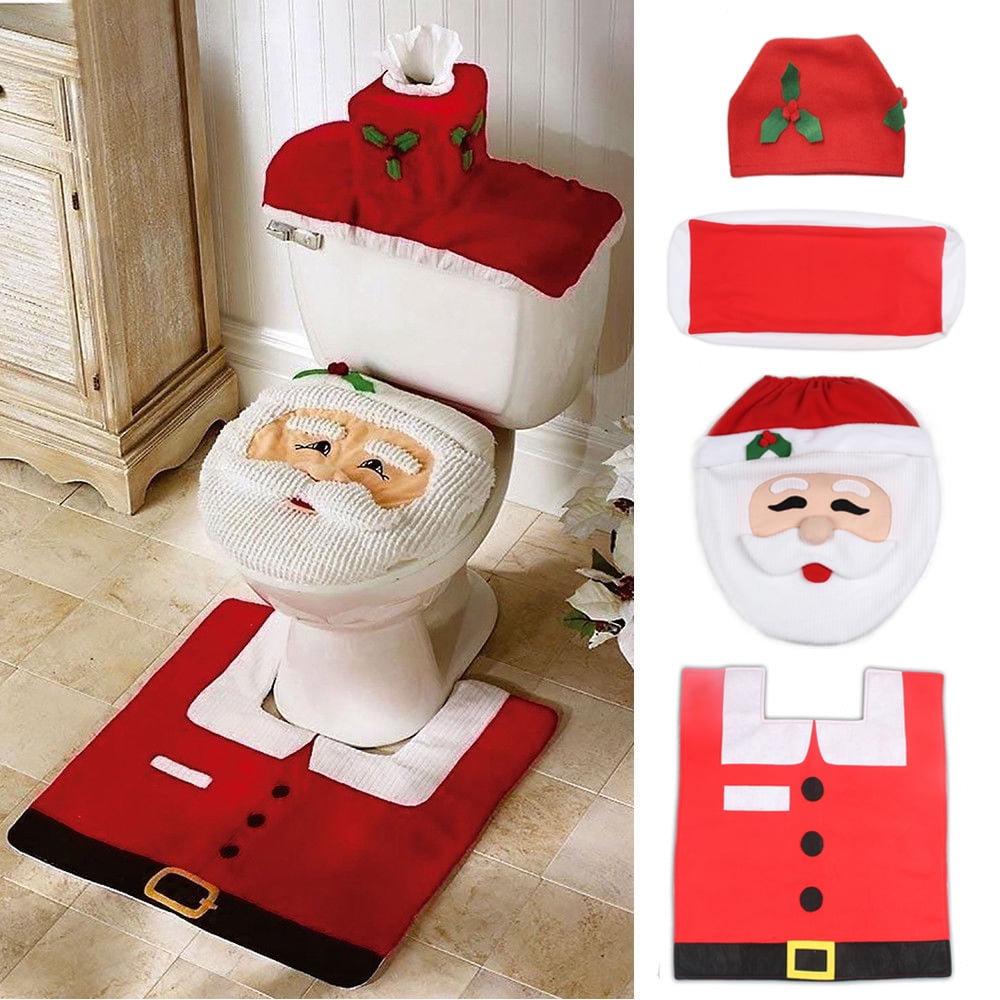 Christmas Santa Toilet Seat Cover, Tank Cover, Toilet ...