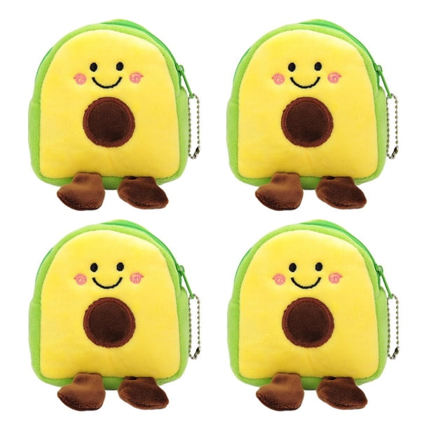 GOOHOCHY Monedero de felpa con forma de aguacate de 4 piezas Monedero encantador Monedero elegante para niña