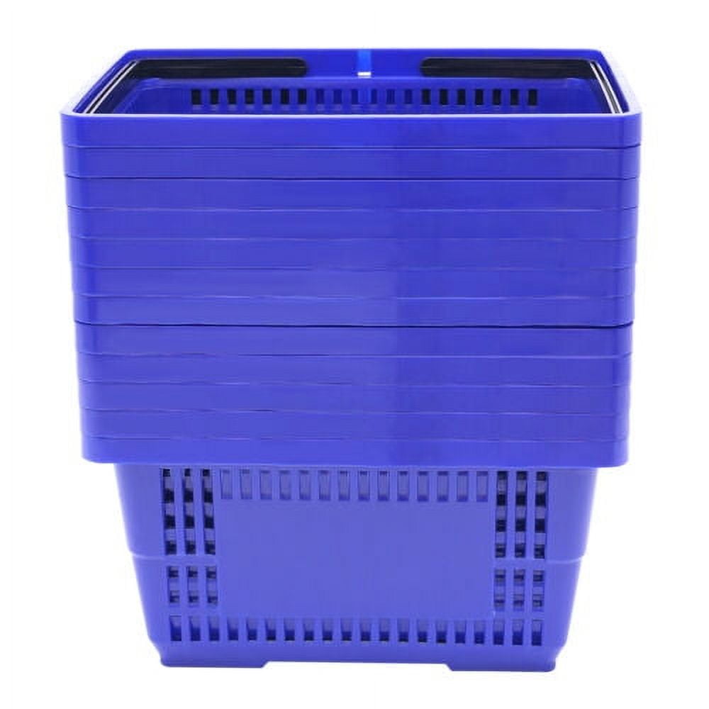 12x Shopping Baskets With Handles Retail Store Supermarket Baskets Stackable