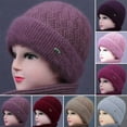 thumbnail image 2 of Middle-Aged Elderly Winter Woolen Hat Fleece Lining Thickened Mom Beanie Hat Warm Grandmother Knitted Hat, 2 of 7