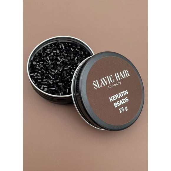 Pegamento de queratina italiana de 0,9 oz para extensiones de cabello Hot Fusion Flat/Nail/U/I Tip Beads Granules Pellet (negro)