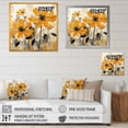 thumbnail image 4 of Designart "Marigold Blossom Burst A Yellow Delight III" Floral Framed Wall Art - Yellow Marigold Bedroom Framed Canvas Wall Art, 4 of 6