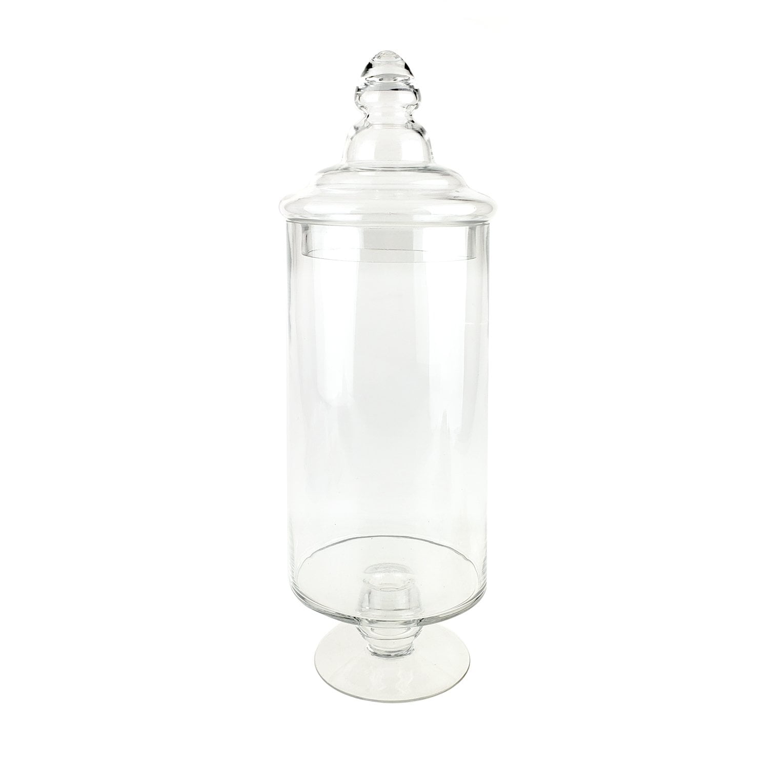 Clear Glass Pedestal Apothecary Candy Jar, 19Inch