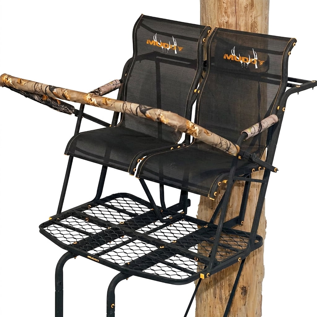 Muddy Double Droptine Hunting Ladderstand, 2 Person Climbing Tree