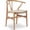 Natural Ash Chair+white Cushion, variant on Polynices Mid Century Modern Wishbone Dining Armchair with Removable PU Cushion, Solid American Ash Wood Frame, Fully Assembled Indoor Kitchen Seating