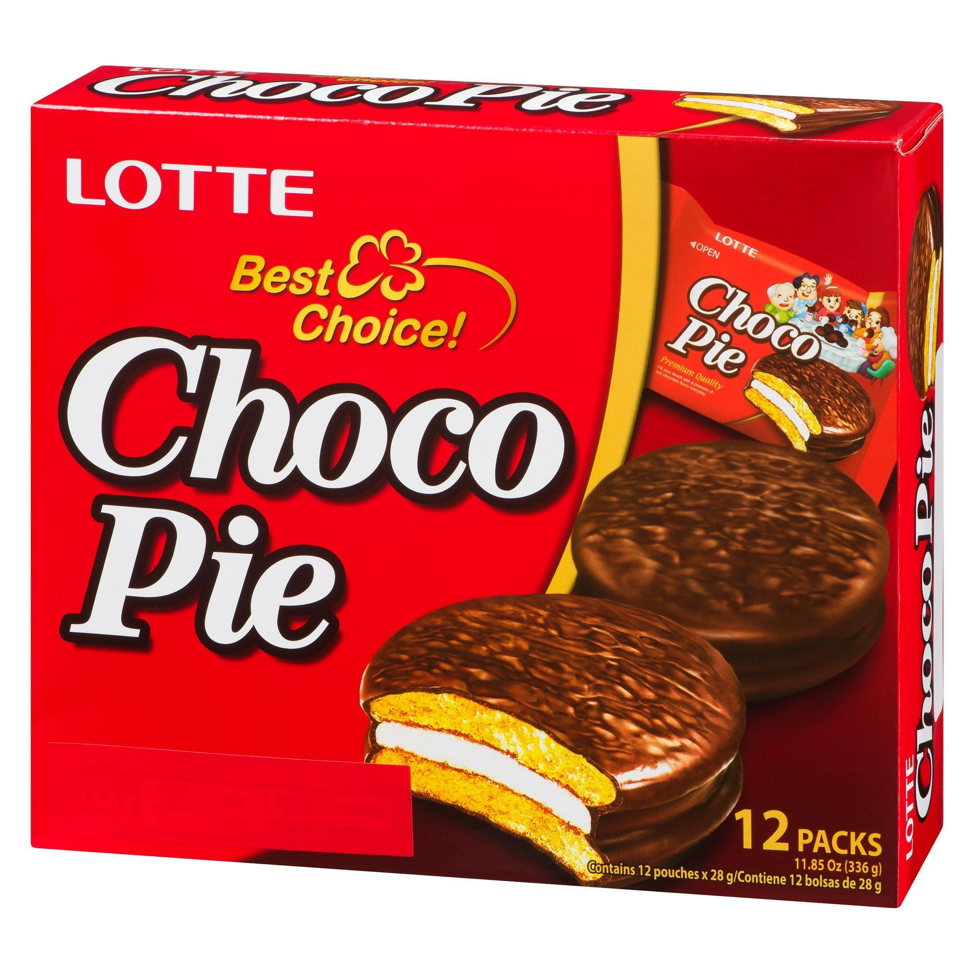 Lotte Choco Pie Chocolate Biscuits, Pack of 12, 336 g