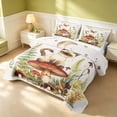 thumbnail image 3 of Erosebridal Kawaii Kitten Quilt King, Cute Mushroom King Coverlet Set, Polka Dots Reversible, Warm Sepia, 3 Pieces (1 Bedspread and 2 Pillowcases), 3 of 7