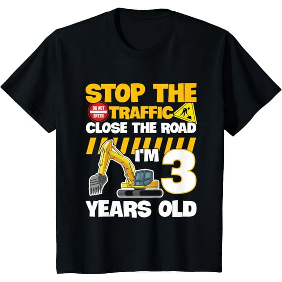 Construction Design for a 3 year old birthday Boy T-Shirt