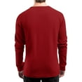 thumbnail image 3 of Homeyce Mens Long Sleeve Tee Shirts Solid Color Button Shirts Lightweight Slim Fit Stand Collar Tee Tops Big and Tall Top Pullover,Wine 3XL, 3 of 4
