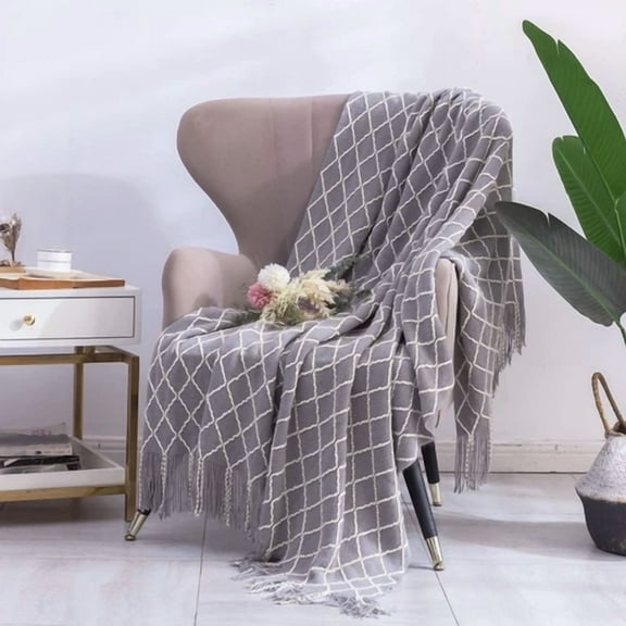 Knitted Throw Blanket, Thick Soft Lightweight Warm Sofa & Bed Throw Blanket