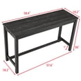 thumbnail image 5 of Bellemave Bar Table Set with Power Outlet, 4-Piece Kitchen Dining Table with 3 Upholstered Stools, 3-Person Counter Height Rectangle Dining Furniture Set (Black), 5 of 9