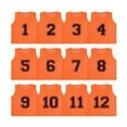 thumbnail image 2 of Athllete DURAMESH Set of 12- Scrimmage Vest/Pinnies/Team Practice Jerseys with Free Carry Bag. Sizes for Children, Youth, Adult and Adult XXL (Flame Orange Numbered, Medium), 2 of 5
