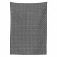 thumbnail image 2 of Contemporary Tablecloth, Stripy Geometrical Pattern with Swirling Motifs and Square Shapes Tile, Rectangle Satin Table Cover for Dining Room and Kitchen, 60" X 84", Black and White, by Ambesonne, 2 of 2