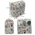 thumbnail image 4 of Tropical Stand Mixer Cover, Exotic Birds Pattern Cartoon Style Toucan Owls and Parrots Hawaii Flora and Fauna, Kitchen Appliance Organizer Bag Cover with Pockets, 5 Quarts, Multicolor, by Ambesonne, 4 of 4