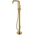 thumbnail image 4 of Vinnova Delara Freestanding Bathroom Chrome Tub Faucet with Hand Shower in Brushed Gold, 4 of 5