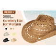 thumbnail image 5 of Kelon Women's Foldable Straw Sun Hat Wide Brim Packable Lightweight Beach Travel Summer Vacation Cap, 5 of 9