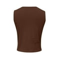 thumbnail image 6 of RYRJJ Women's Summer Square Neck Tank Tops Workout Cropped Ribbed Summer Camisole Slim Fitted Basic Sleeveless Shirts(Coffee,S), 6 of 6