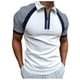 thumbnail image 1 of Camisa Hombre Camiseta de manga corta con estampado Digital 3D de solapa suelta con cremallera y solapa suelta a la de primavera y verano para hombre (Blue, 3XL), 1 of 4