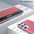 thumbnail image 5 of for Samsung Galaxy S21 Ultra 5G Case Clear View Window Smart Slim for Samsung S21 Ultra Case Luxury Mirror Hard PC Kickstand Leather Flip Shockproof Galaxy S21 Ultra Cover (Flesh Pink), 5 of 14