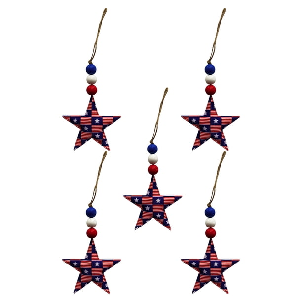 Fiudx Adornos de Estrella Del Día de La Independencia, de Algodón, Seguros y Duraderos, Decoración Festiva para El Hogar, para Celebraciones Navideñas, para Exhibiciones Multiusos, Juego de 10 Piezas