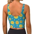 thumbnail image 4 of Goofa Bee Sunflower Printed Sports Bras for Women, High Impact Running Bra Workout Crop Tank Tops Longline Sports Bra Push up-Small, 4 of 9