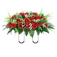 thumbnail image 2 of Miyuadkai Cemetery Flower Saddle Outdoor Decorations Non Colors Rose Combination Flower, 1 Simulated Funeral Flower Arrangement for Tombstones, 2 of 9