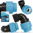 thumbnail image 1 of IC packaging with 4 PE pipe elbow 90° bend PN16 (32mm x 1 inch AG)., 1 of 5
