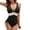 Black, variant on ANINEO Bathing Suit For Women Swimwear Swimsuits V-Neck Adjustable Drawstring Straps Swimming Suits Leisure Hawaii Summer Tropical Brazilian Beachwear