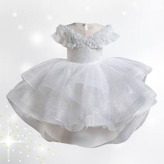 Girls Dresses Kids Formal Dresses for Girls White Dress Children'S Day Dresses for Girls Fancy Dress for Girls Dresses Size 7-8 Years