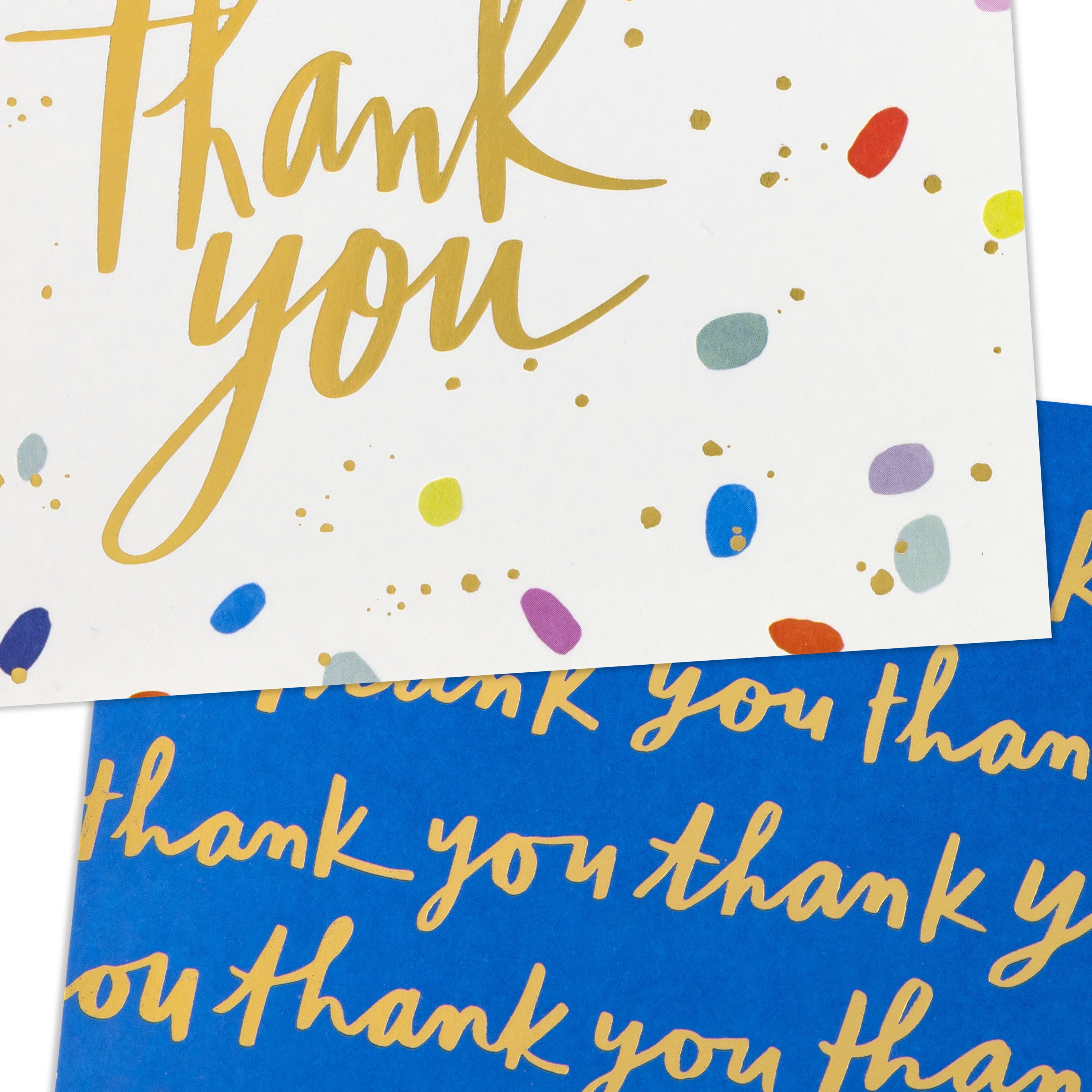 Hallmark Blank Thank You Notes (Playful Blue and Polka Dot), Pack of 50