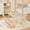 Beige, variant on COZONY 3 Piece Kids Folding Table and Chair Set, Pu Soft Cushion, Portable Table and Chair Set for Playing, Reading, Eating, Beige