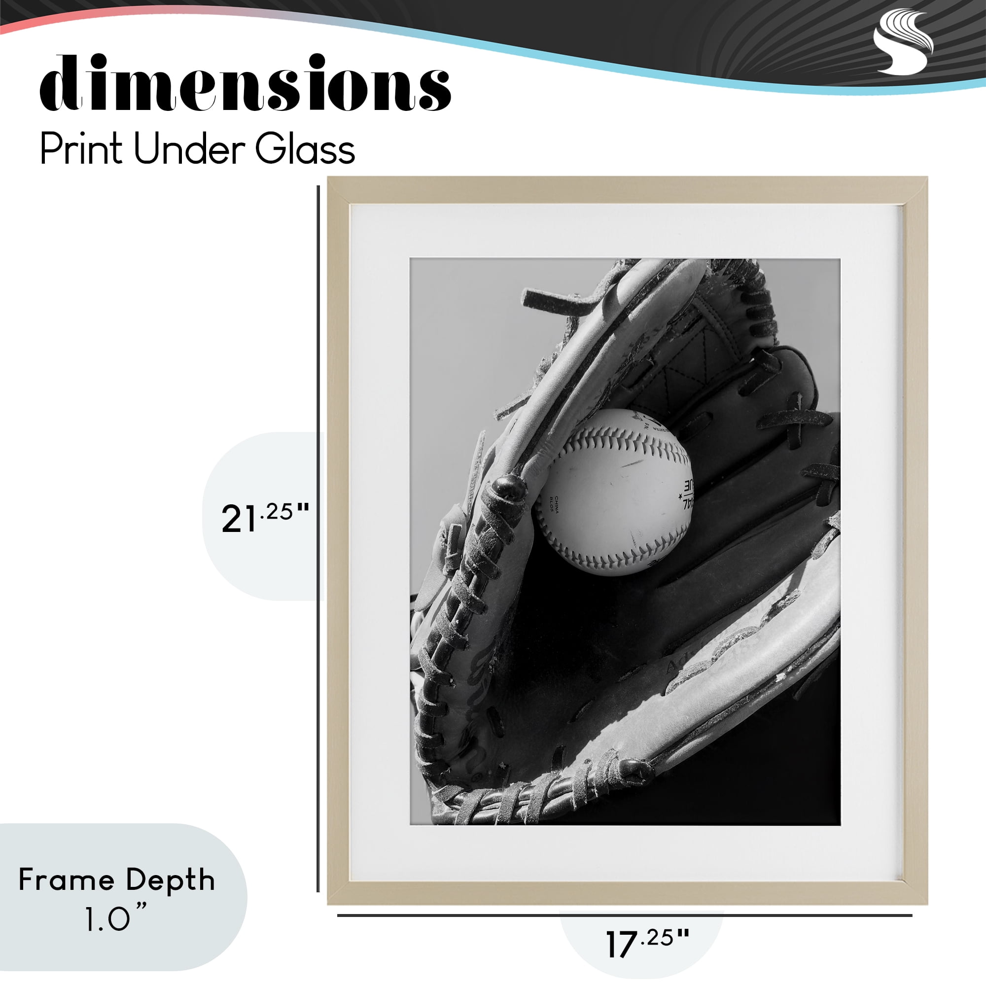 Stupell Industries Nice Catch Baseball Birch Framed Print Under Glass, design by Marcus Prime