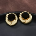 thumbnail image 4 of 5Pairs Rack Plating Brass Thick Hoop Earrings for Men Women Real 18K Gold Plated 17x18x6mm Pin: 0.8mm, 4 of 4