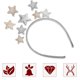 thumbnail image 4 of Diadema de flor de pascua, estrellas brillantes, diadema plateada y dorada para mujeres, niñas, accesorios para el cabello navideños, diadema para fiestas, cumpleaños, festivales, 4 of 5
